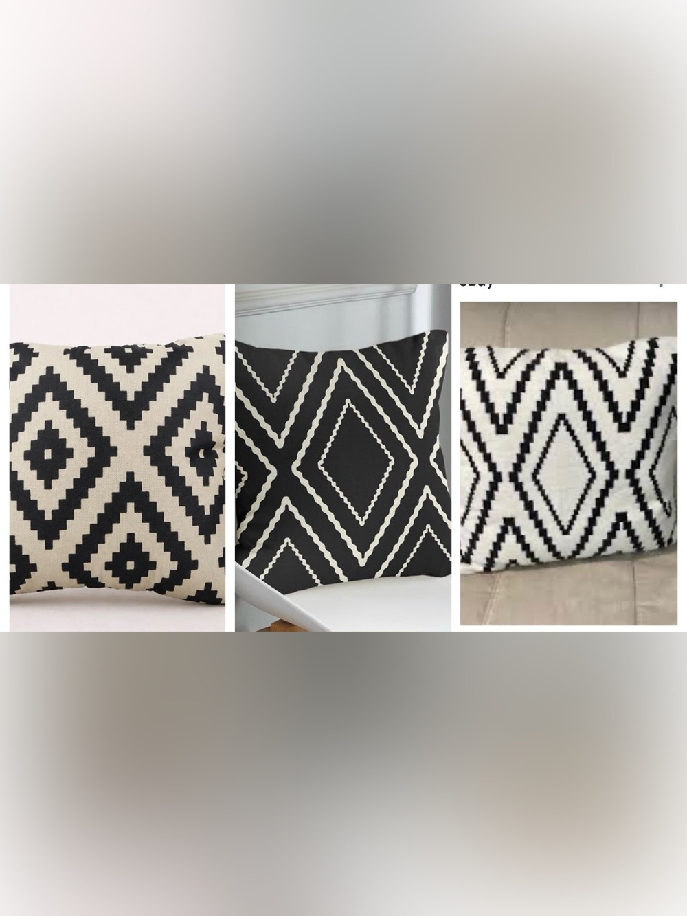 Black and White Throw Pillow Cover Set